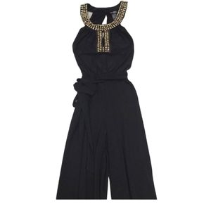 Bisou Bisou black wide leg jumpsuit rompers size 8